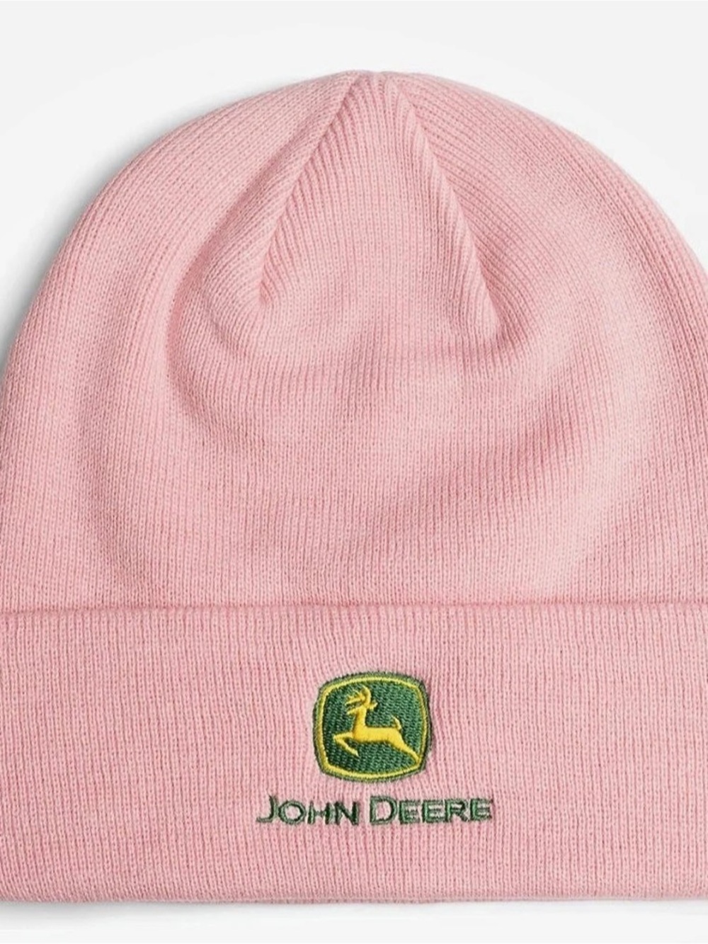 John Deere Cuffed Knit Beanie Pink, women's , new w tags